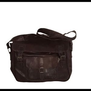 LEATHER MESSENGER BAG BRIEF CASE - UNISEX